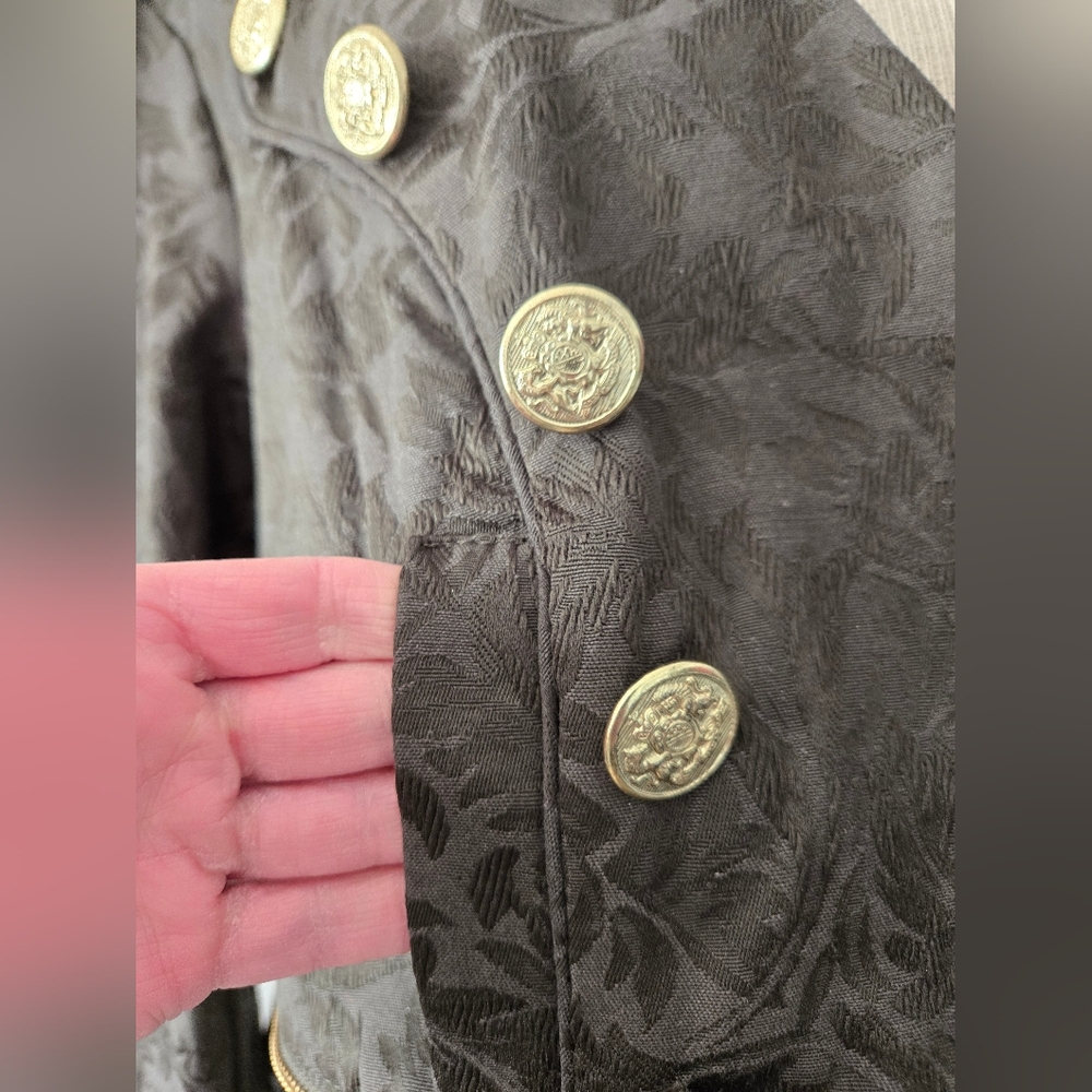 JESSICA BIFFI×OPTION ELLE Green Military Jacket With Option To Crop. Size 2X/ 20 - Picture 7 of 14